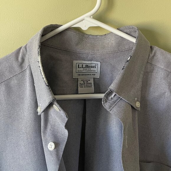 Men's Cotton Casual Button-Down Long-Sleeve Shirt (Worn Collar) - Picture 5 of 12